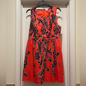 Crown & Ivy Coral and Navy dress. Size 14